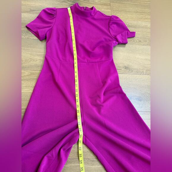 NWT Alexia Admor Willow Wide Leg Short Sleeve Jumpsuit in Magenta Size Small - Picture 9 of 12